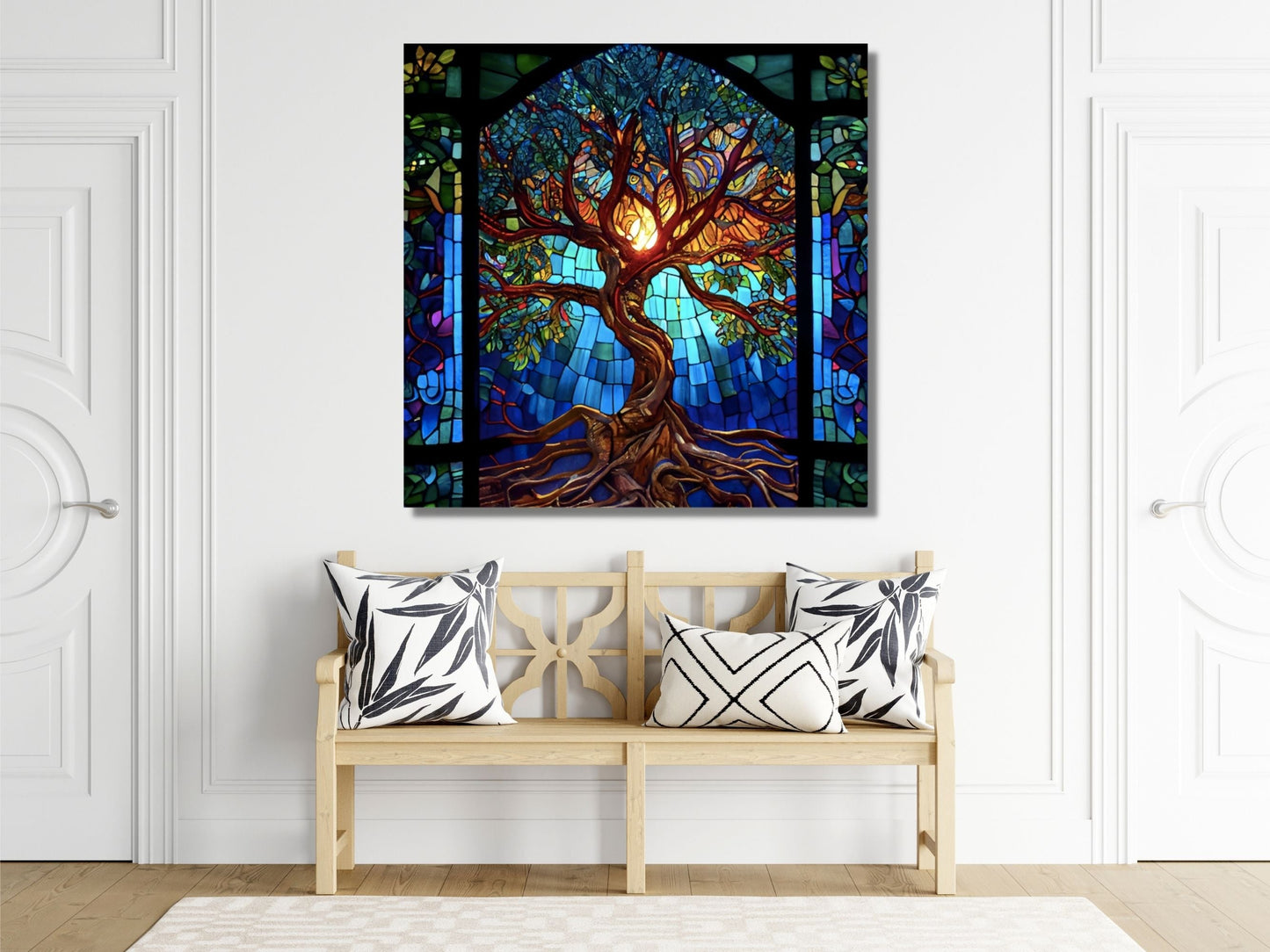 Stained Glass Wall Art Tree of Life Window-Wall Painting Decor