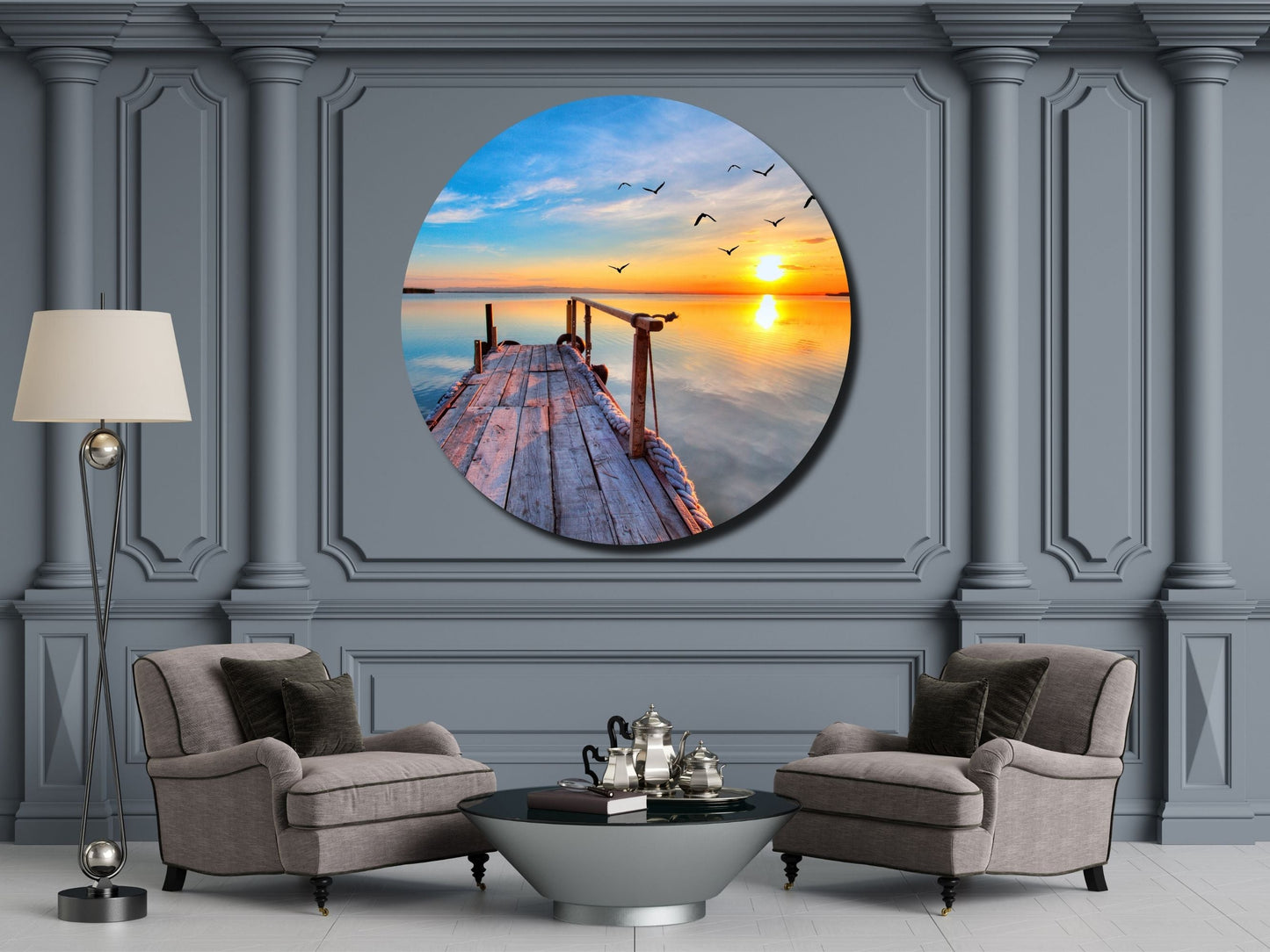 Ocean Beach&Sunset Wall Art Decor-Home&Office Glass Printing Wall Painting