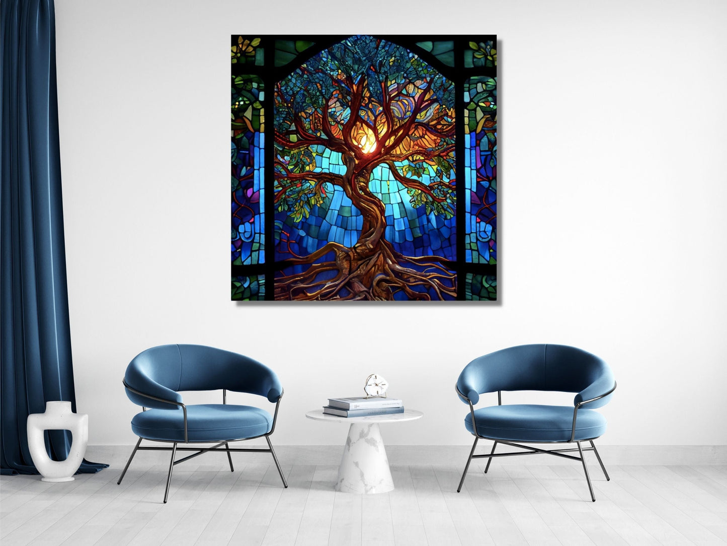 Stained Glass Wall Art Tree of Life Window-Wall Painting Decor