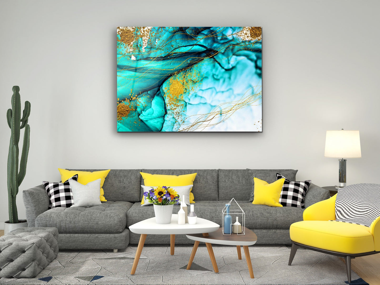 Abstract Marble Pattern Glass Printing Wall Art-Wall Painting Decor