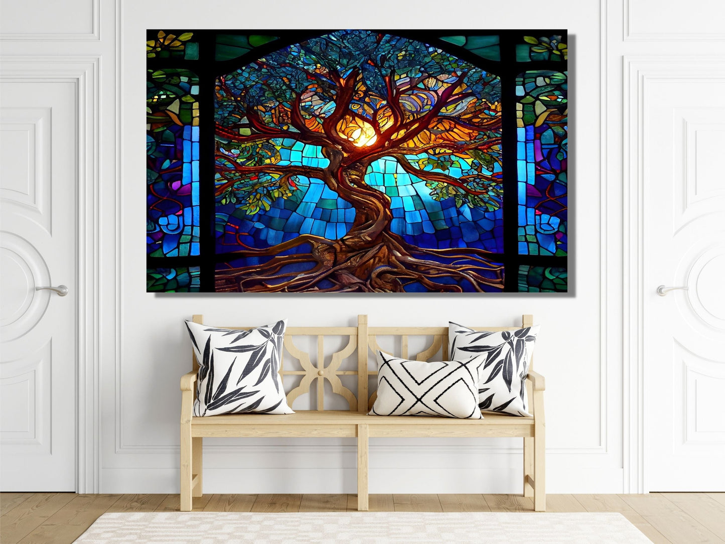 Stained Glass Wall Art Tree of Life Window-Wall Painting Decor