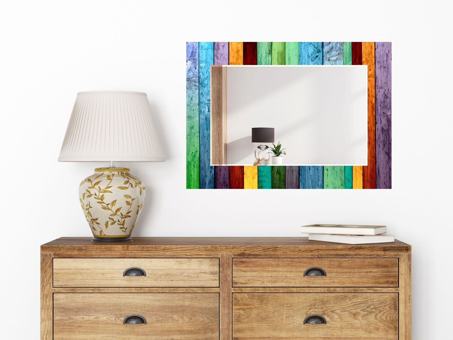 Abstract Stained Glass Pattern Wall Mirror-Home Office Wall Decoration