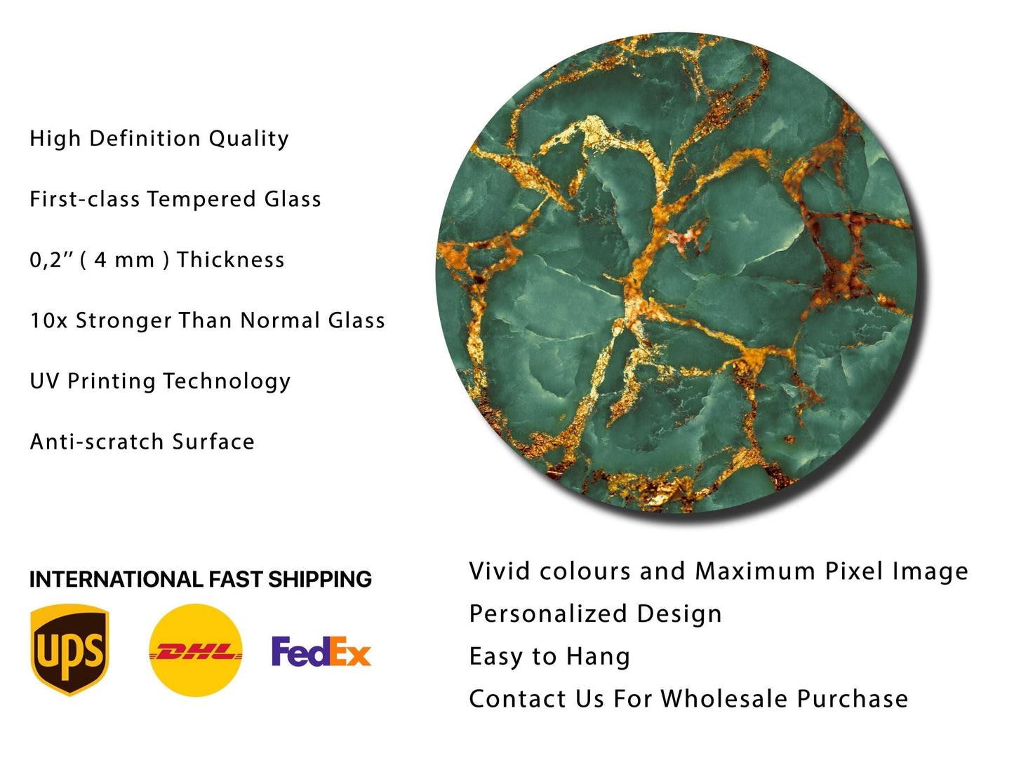 Abstract Marble Design Wall Art Decor-Home&Office Glass Printing Wall Painting