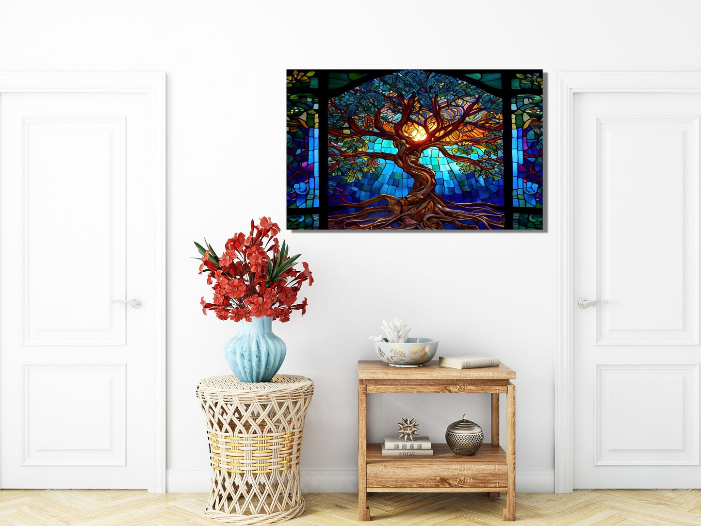Stained Glass Wall Art Tree of Life Window-Wall Painting Decor
