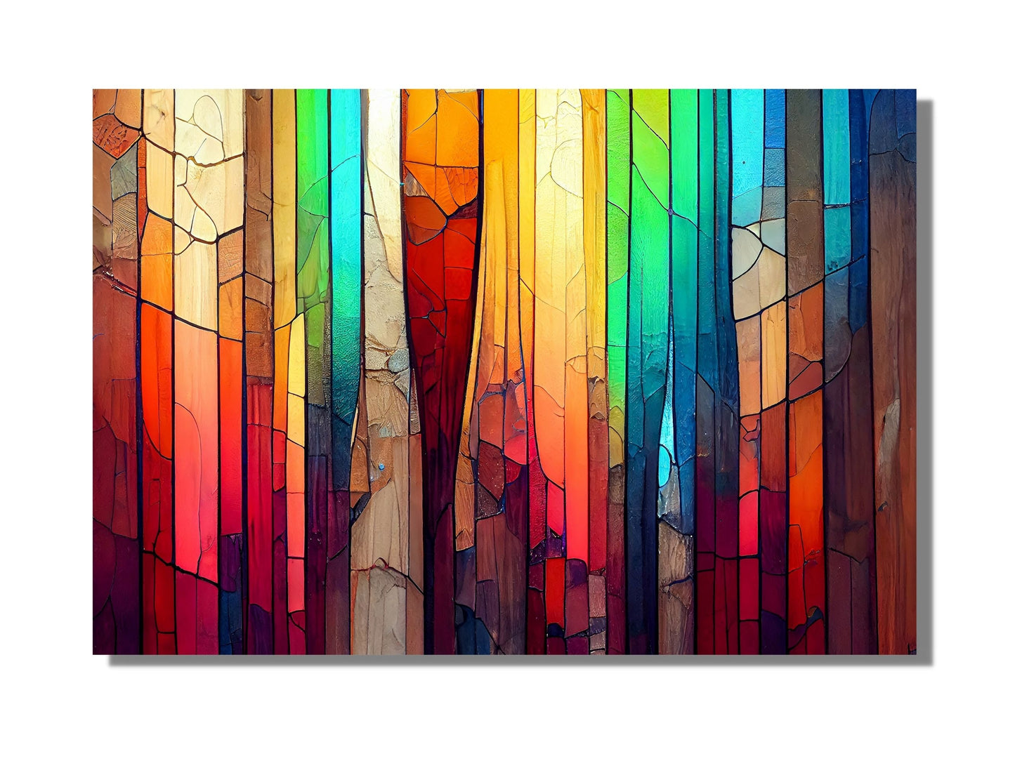 Abstract Glass Printing Wall Art-Home Office Glass Wall Painting Decor
