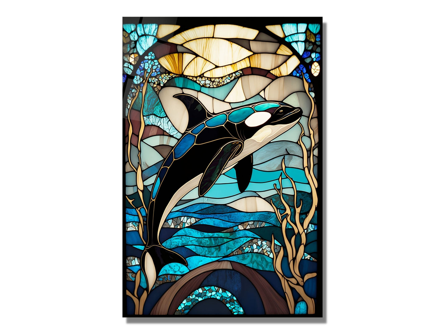 Stained Glass Pattern Wall Art Window-Wall Painting Decor Panel
