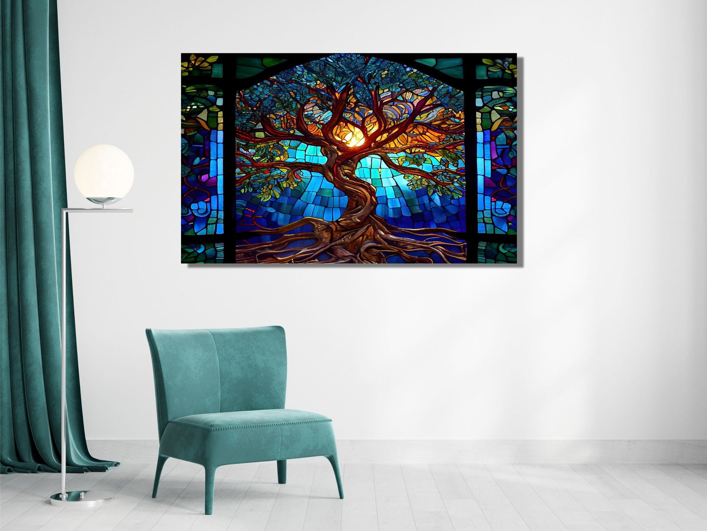Stained Glass Wall Art Tree of Life Window-Wall Painting Decor