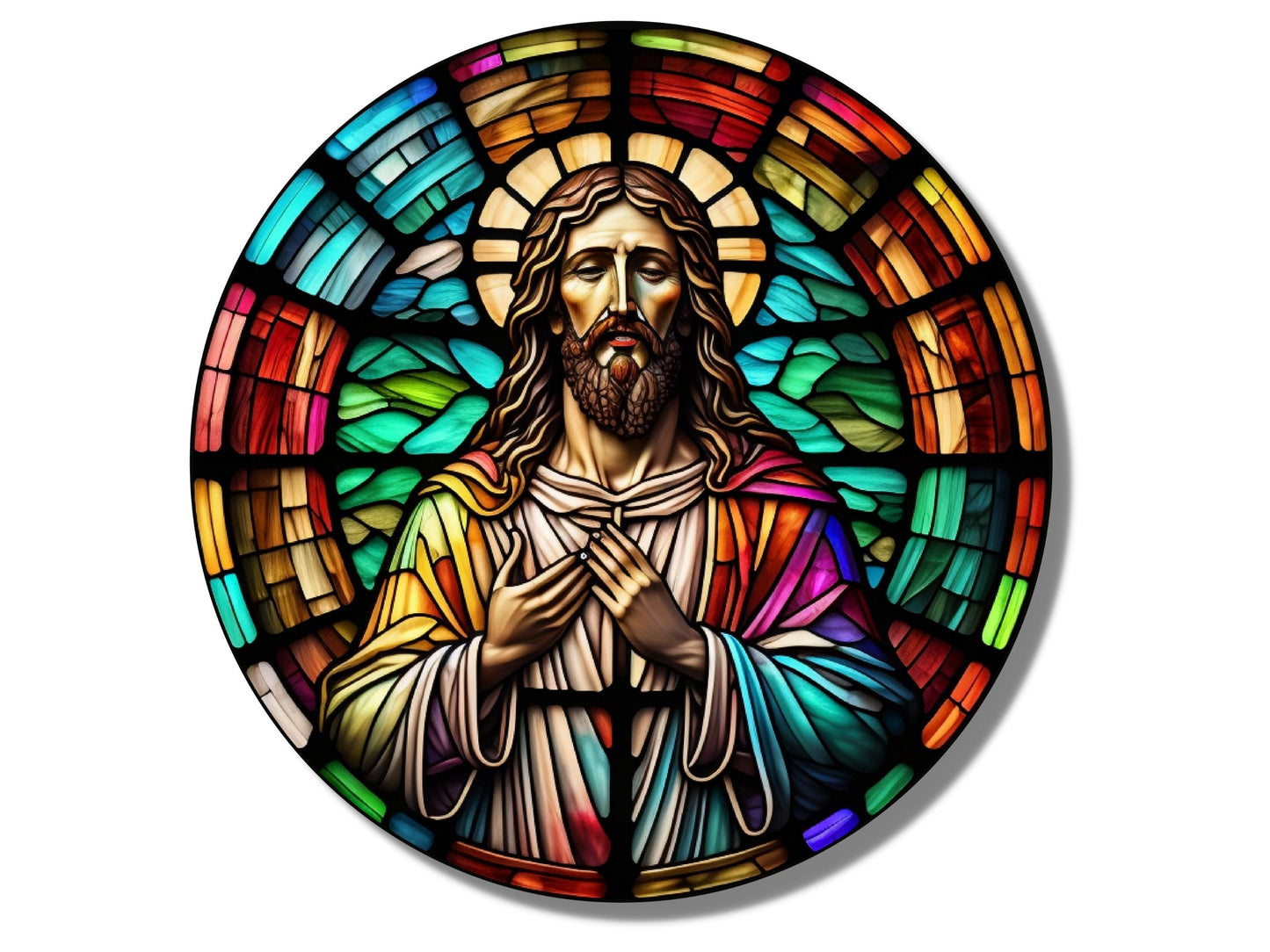 Stained Glass Jesus Christ Pattern Wall Art Window-Wall Painting Decor