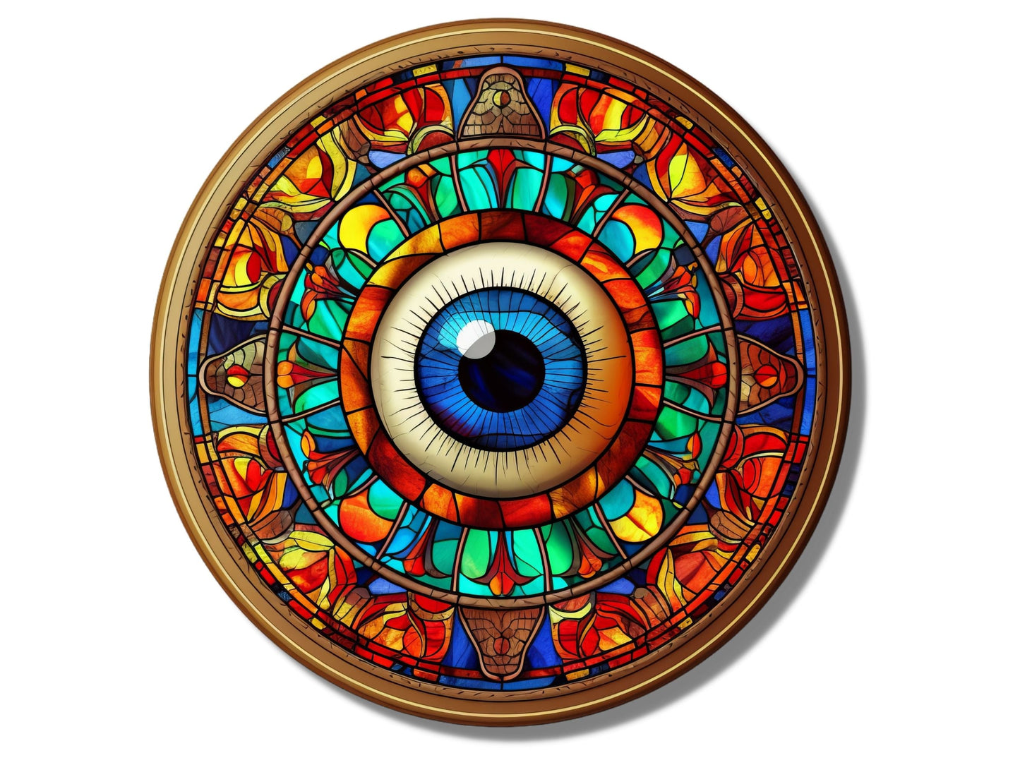 Round Evil Eye Glass Printing Wall Art-Home Office Wall Painting Decor