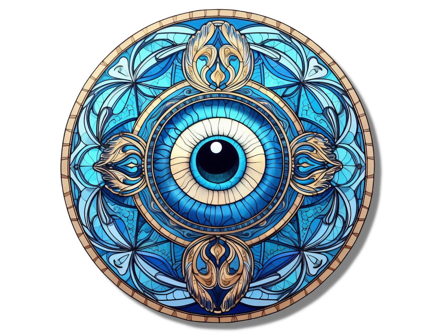 Round Evil Eye Glass Printing Wall Art-Home Office Wall Painting Decor