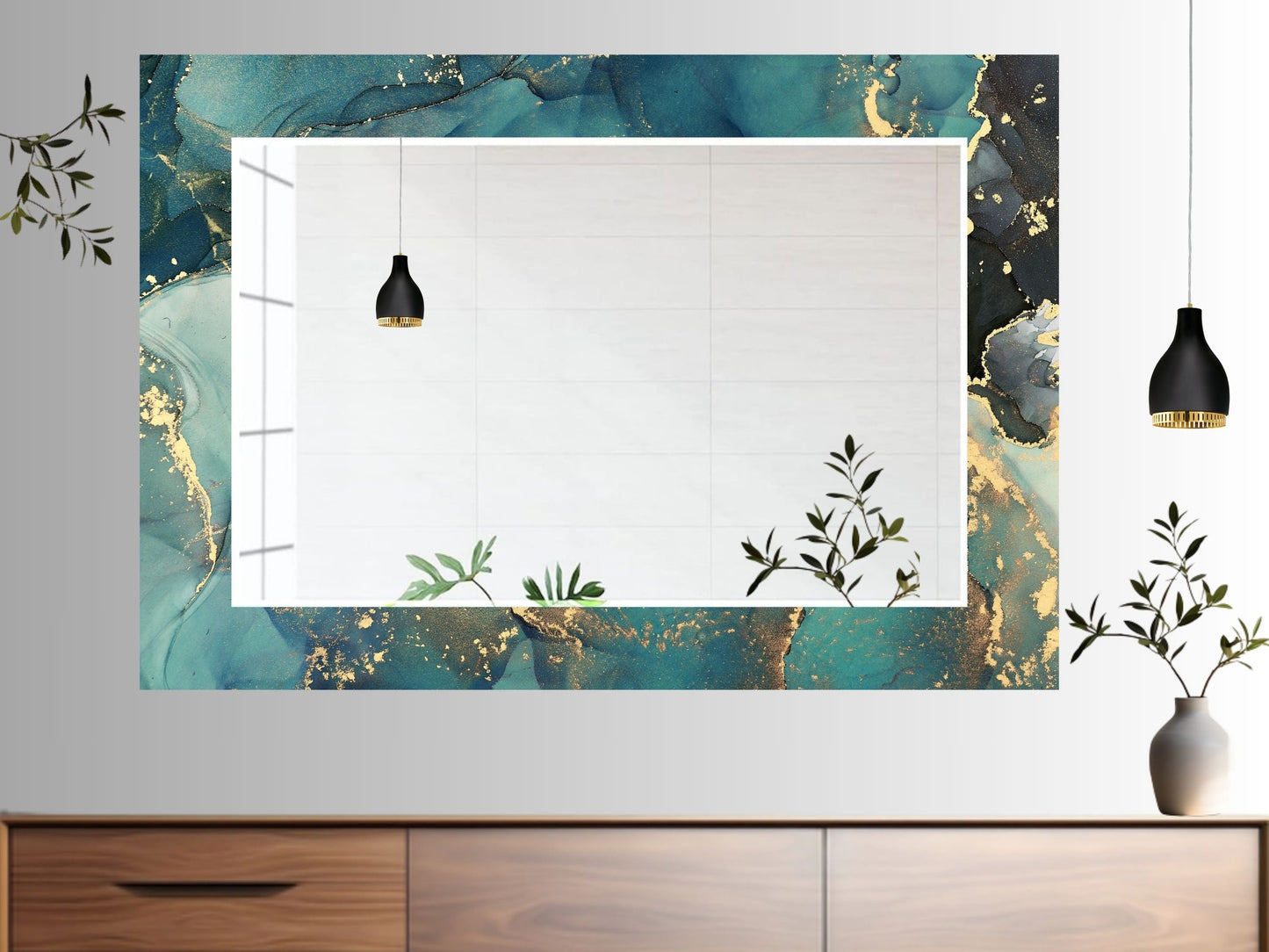 Abstract Marble Pattern Wall Mirror-Home Office Wall Decoration