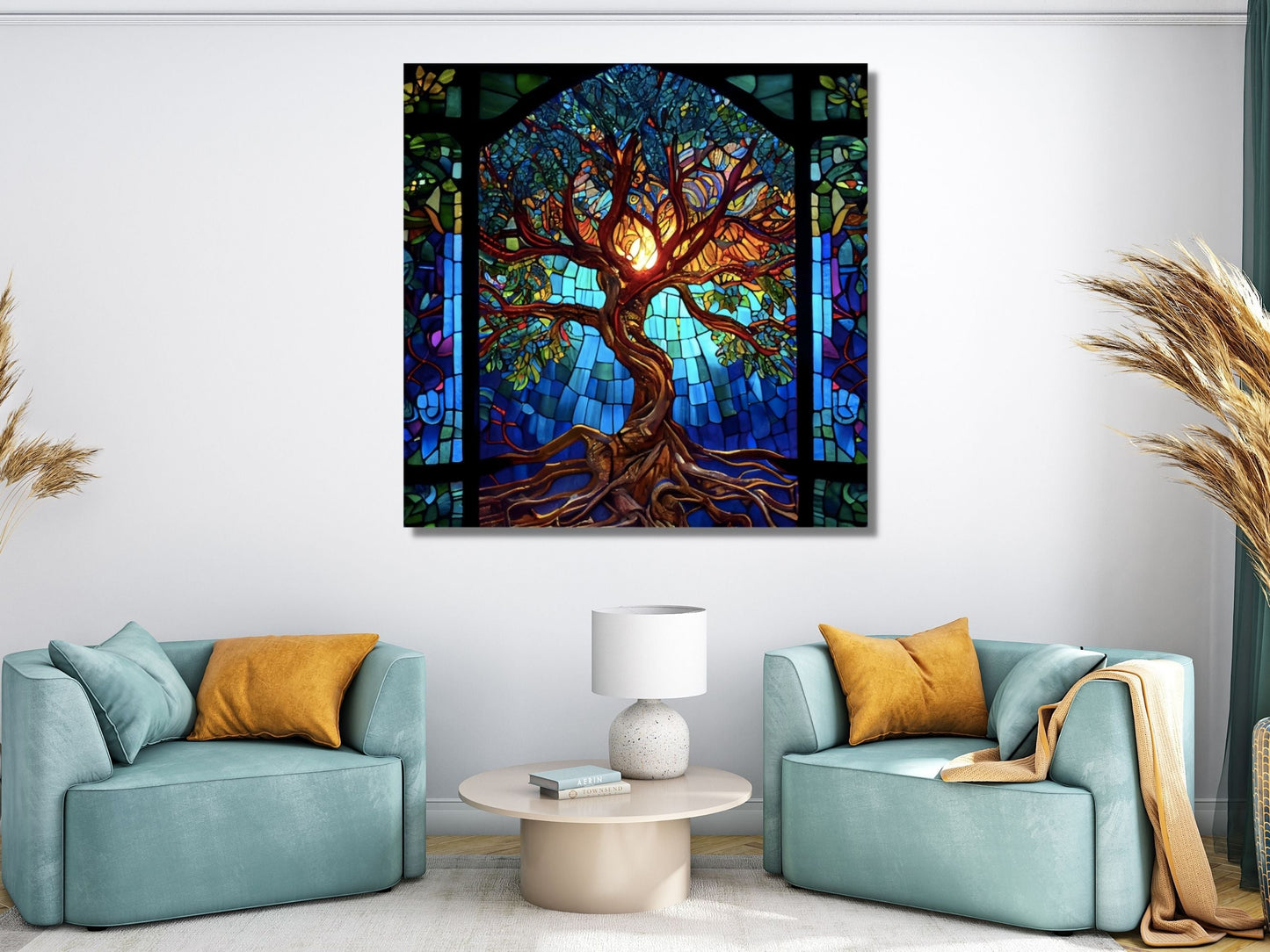 Stained Glass Wall Art Tree of Life Window-Wall Painting Decor