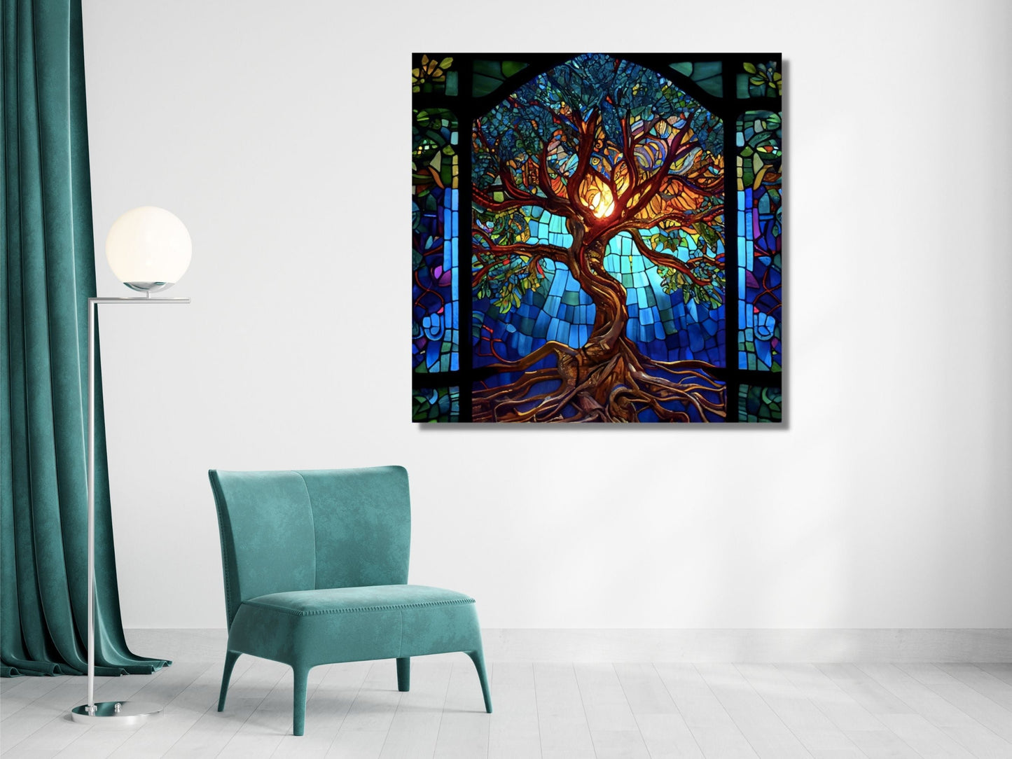 Stained Glass Wall Art Tree of Life Window-Wall Painting Decor