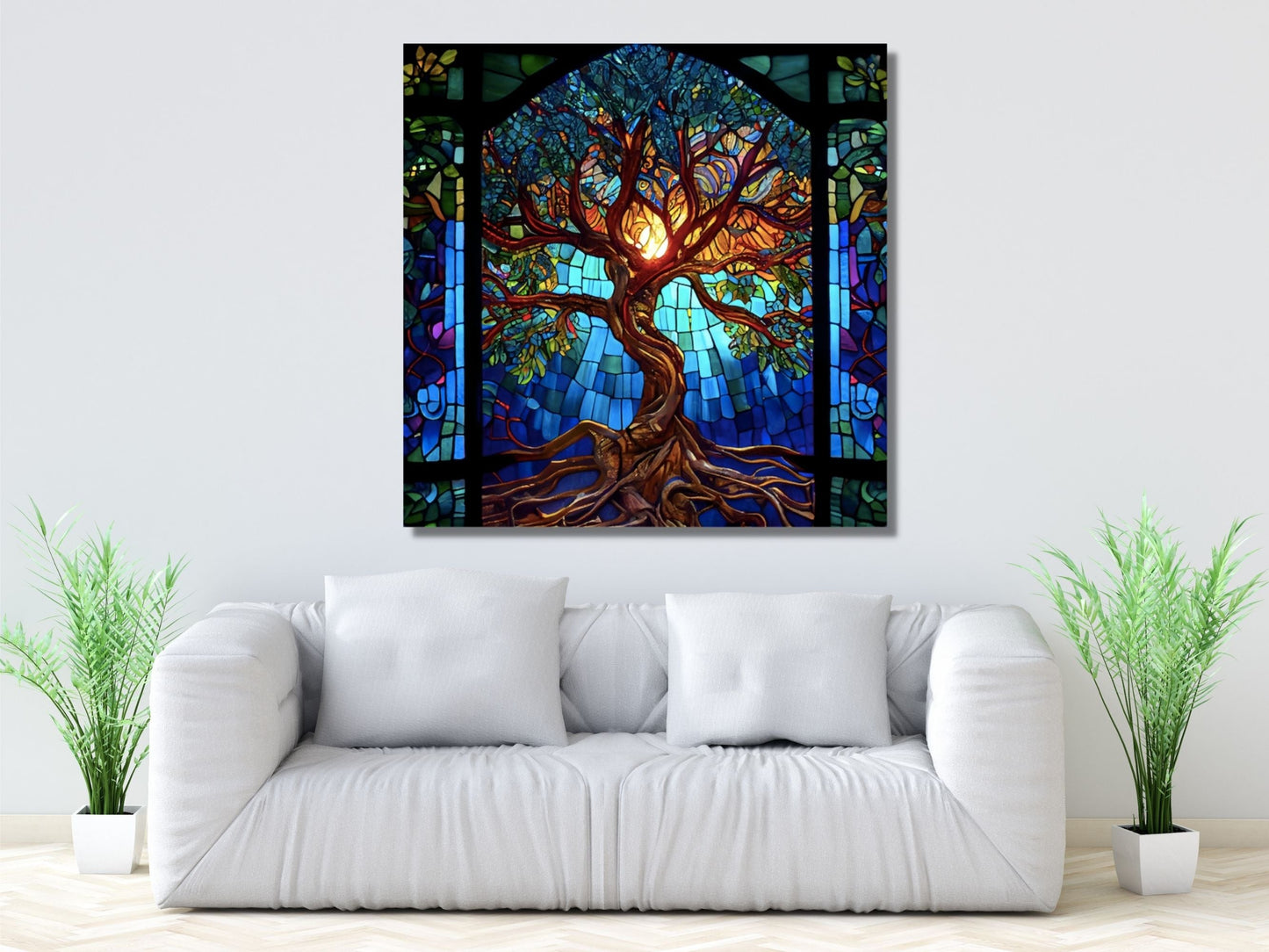 Stained Glass Wall Art Tree of Life Window-Wall Painting Decor