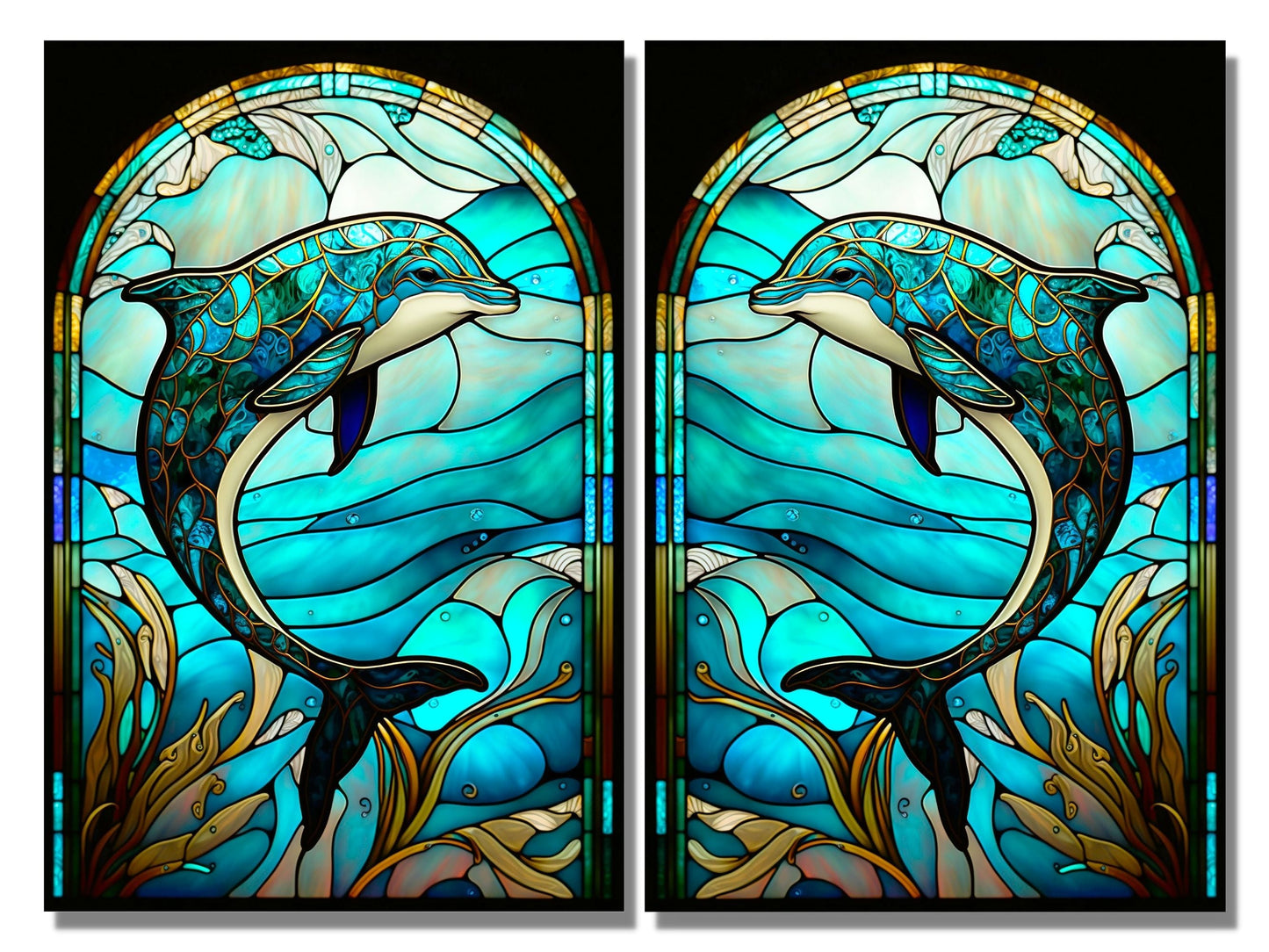 Stained Glass Pattern Wall Art Window-Wall Painting Decor Panel