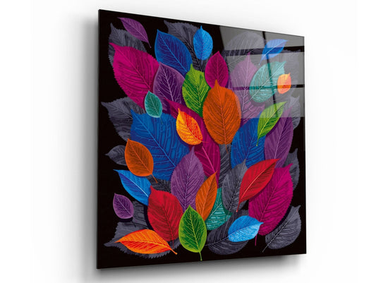 Abstract Floral Glass Printing Wall Art-Home Office Wall Painting Decor