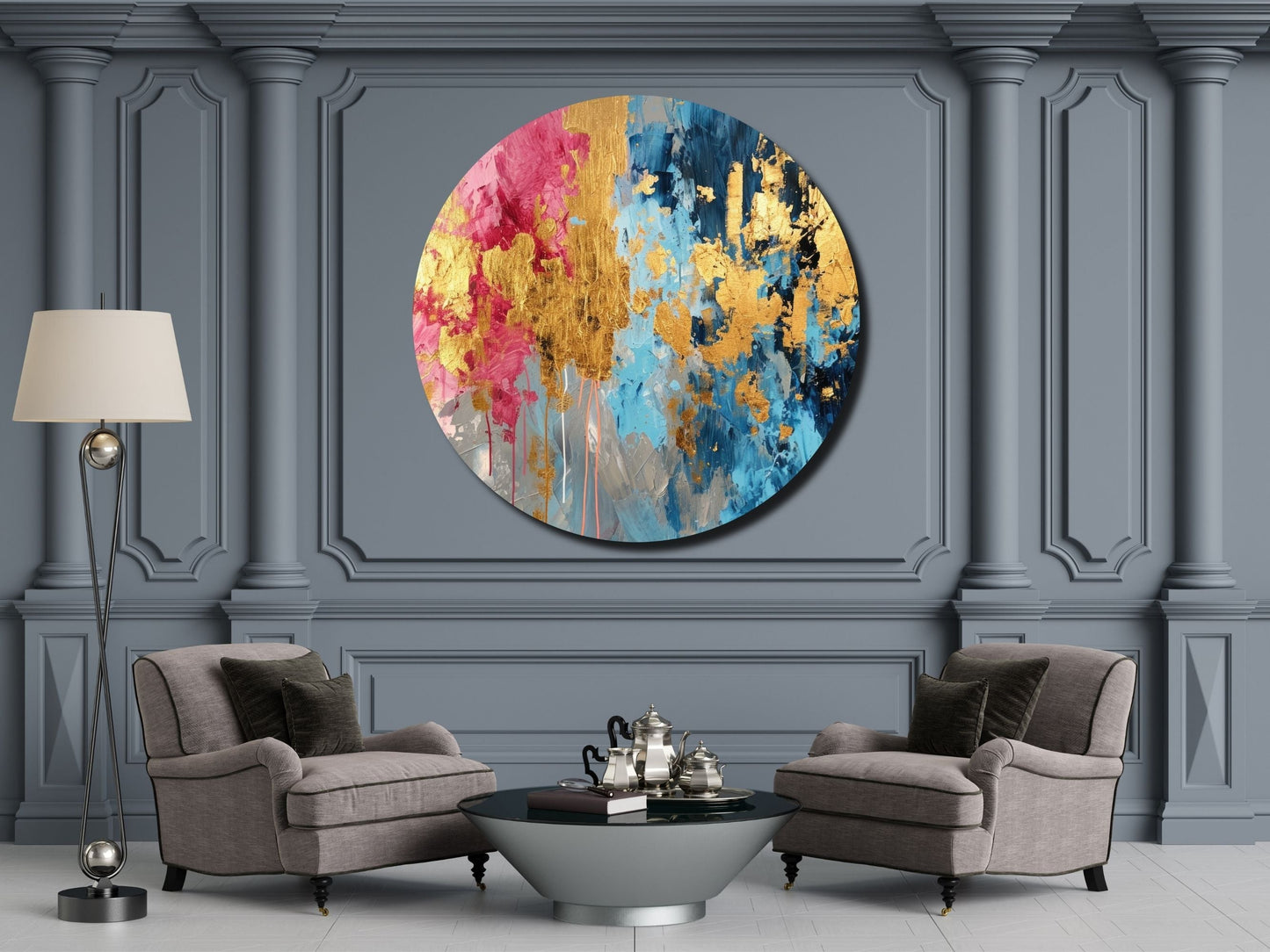 Abstract Colorful Marble Design Wall Art Decor-Home&Office Glass Printing Wall Painting