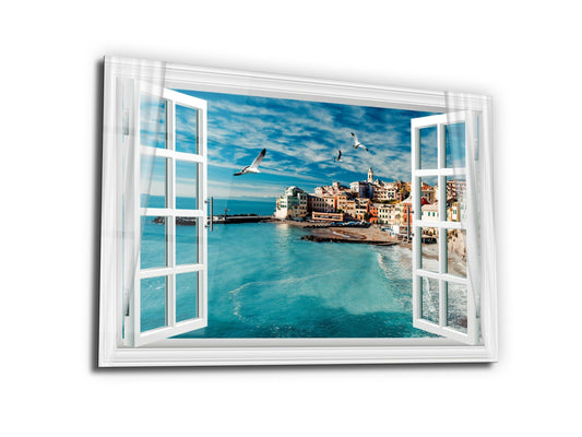 Sea View Glass Printing Wall Art-Home Office Wall Painting Decoration