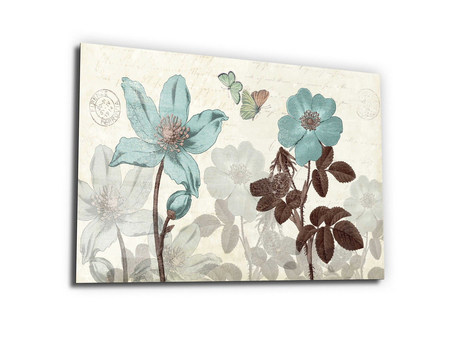 Abstract Floral Glass Printing Wall Art-Home Office Wall Painting Decor