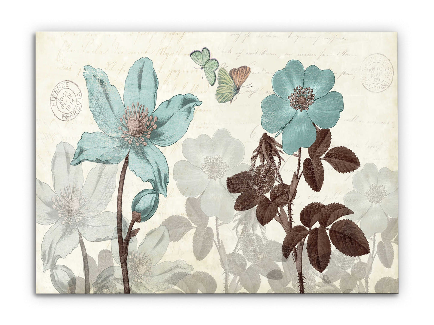 Abstract Floral Glass Printing Wall Art-Home Office Wall Painting Decor