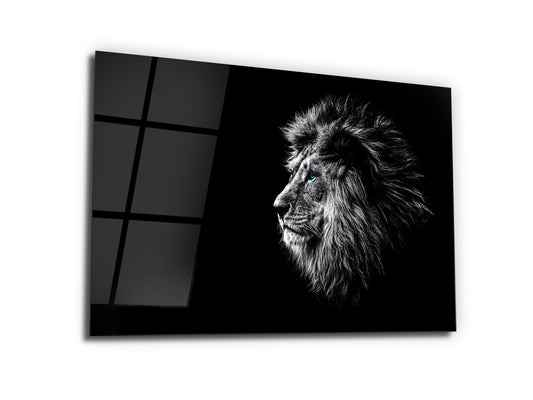 Lion Glass Printing Wall Art-Home Office Wall Painting Decoration