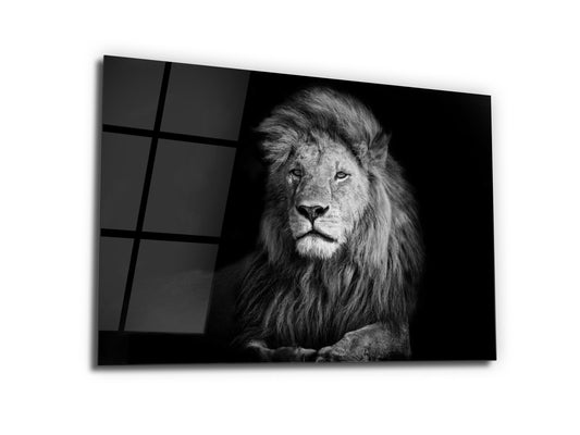 Lion Glass Printing Wall Art-Home Office Wall Painting Decoration