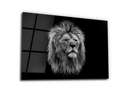 Lion Glass Printing Wall Art-Home Office Wall Painting Decoration