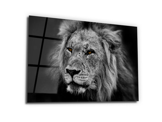 Lion Glass Printing Wall Art-Home Office Wall Painting Decoration