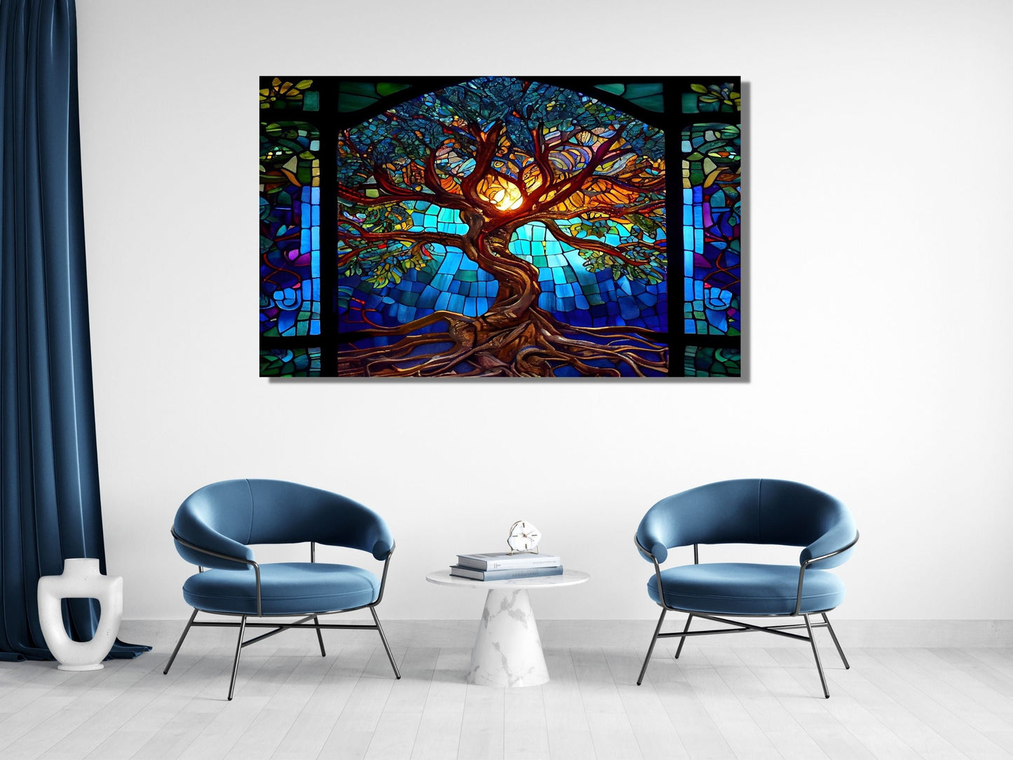 Stained Glass Wall Art Tree of Life Window-Wall Painting Decor