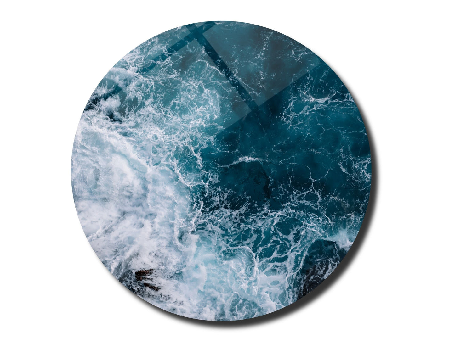 Blue Ocean Wave Wall Art Decor-Home&Office Glass Printing Wall Painting