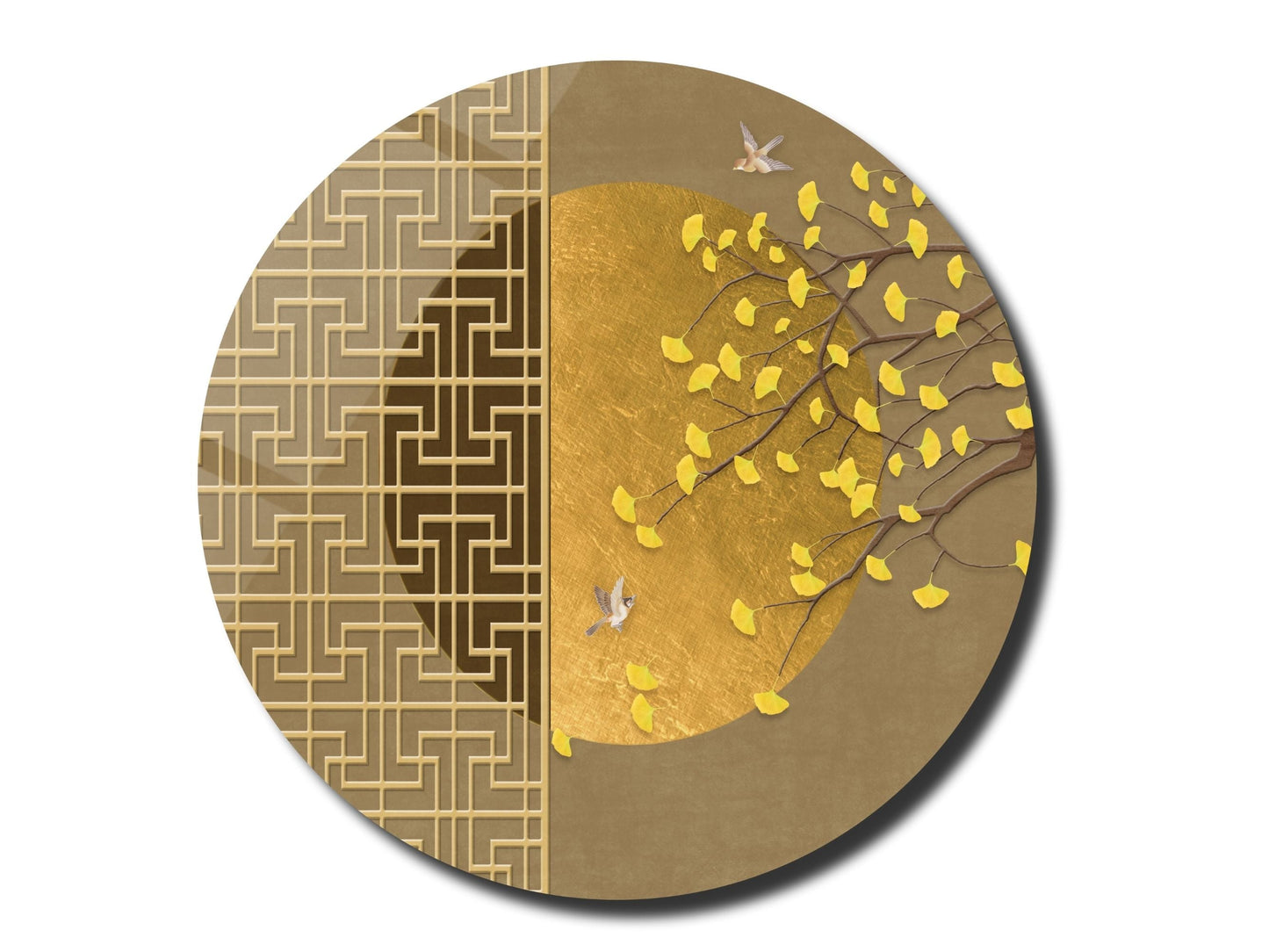Abstract Gold Wall Art Decor-Home&Office Glass Printing Wall Painting