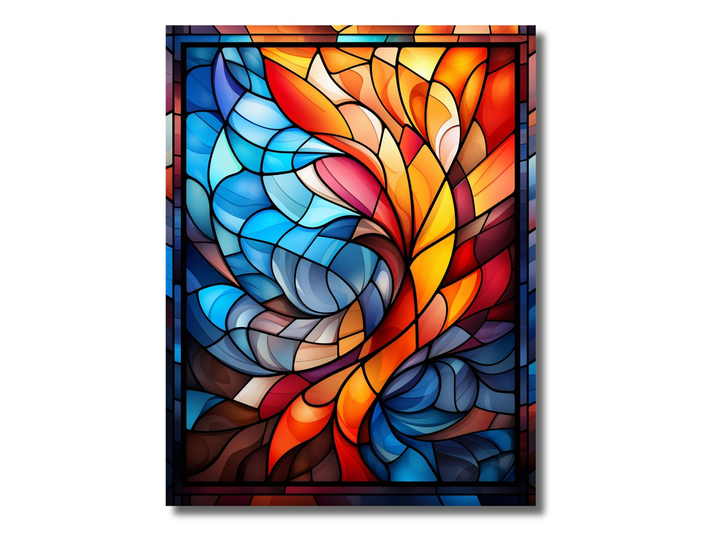 Abstract Stained Glass Pattern Wall Art-Home Office Wall Painting Decor Panel