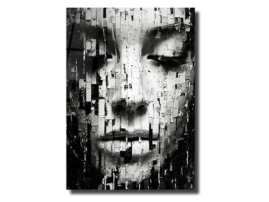 Abstract Minimalist Design Wall Art Decor Black&White-Home&Office Glass Printing Wall Painting