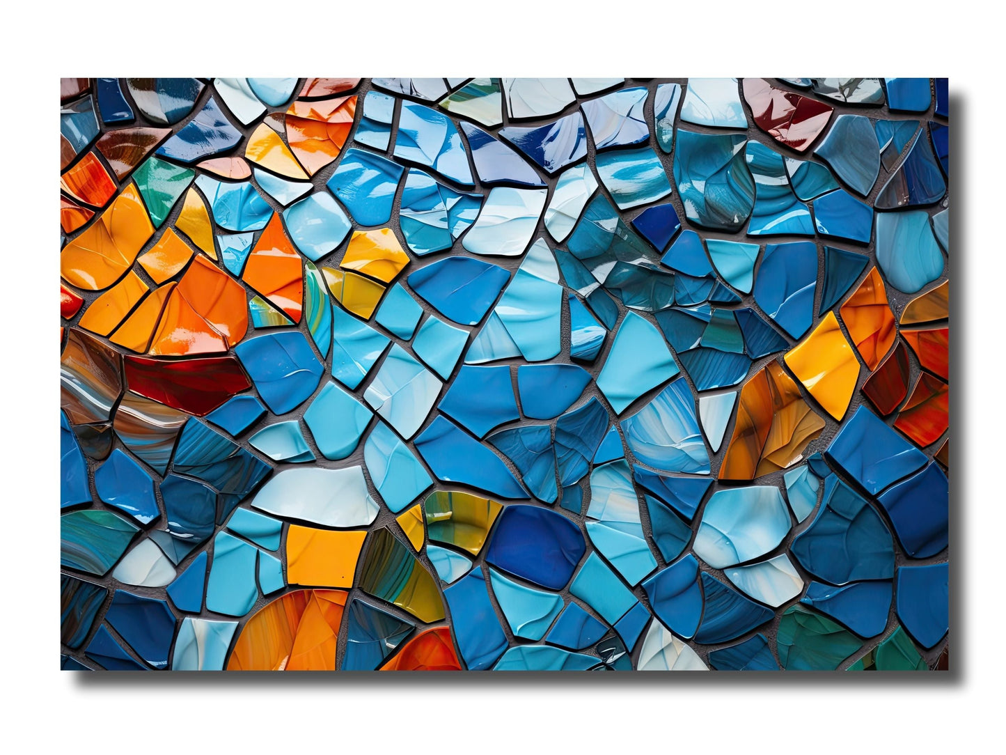 Abstract Mosaic Stained Glass Pattern Wall Art-Home Office Wall Painting Decor