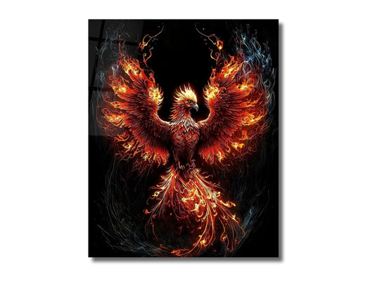 Phoenix Tempered Glass Wall Art Decor-Home&Office Glass Printing Wall Painting