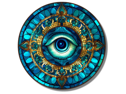 Round Evil Eye Glass Printing Wall Art-Home Office Wall Painting Decor
