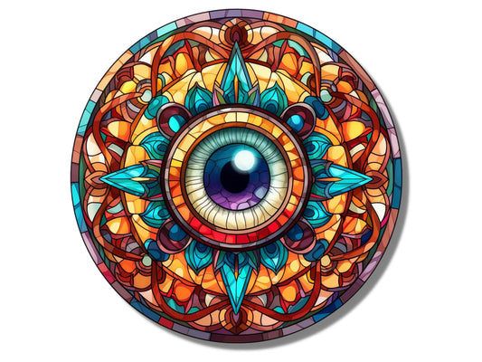 Round Evil Eye Glass Printing Wall Art-Home Office Wall Painting Decor