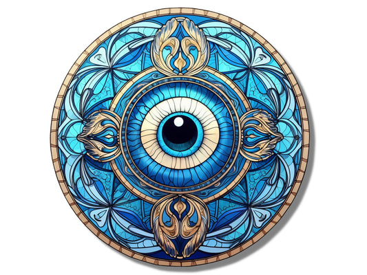 Round Evil Eye Glass Printing Wall Art-Home Office Wall Painting Decor