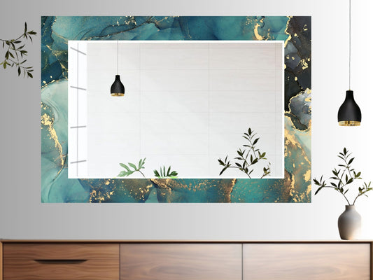 Abstract Marble Pattern Wall Mirror-Home Office Wall Decoration