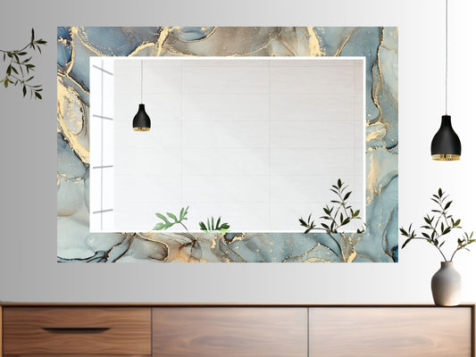 Abstract Marble Pattern Wall Mirror-Home Office Wall Decoration
