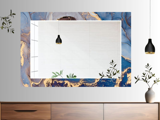 Abstract Marble Pattern Wall Mirror-Home Office Wall Decoration