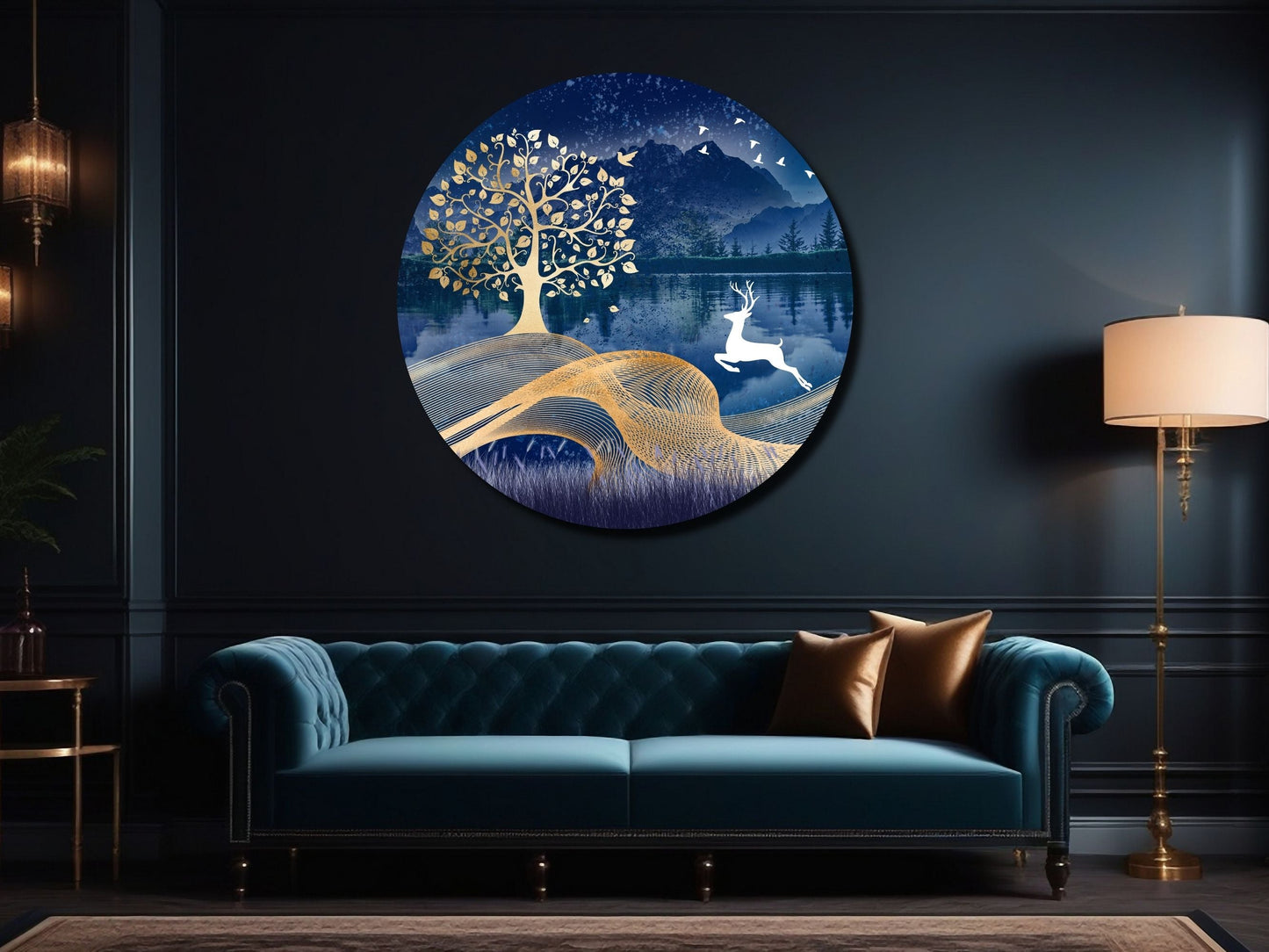 Abstract Blue Wall Art Decor-Home&Office Glass Printing Wall Painting